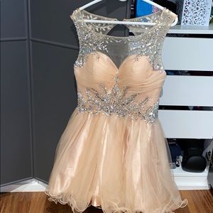 Rose gold short junior dress